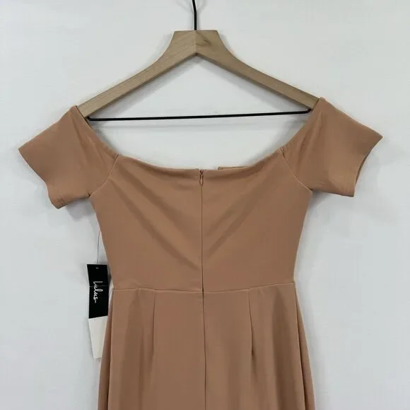 Lulu's Peach Off-Shoulder Maxi Dress - Picture 8 of 15